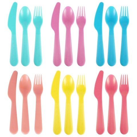 Grupa Orion Sp. z o.o. Zestaw Sztućców 18 el. EXCELLENT HOUSEWARE Piknikowe Plastik Kolorowe