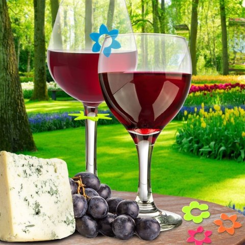 Grupa Orion Sp. z o.o. Znaczniki 10 szt. ORION na Szklanki Kieliszki Kwiaty Kolorowe