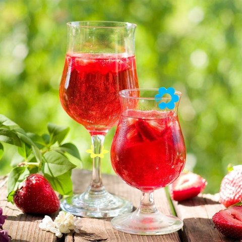 Grupa Orion Sp. z o.o. Znaczniki 10 szt. ORION na Szklanki Kieliszki Kwiaty Kolorowe