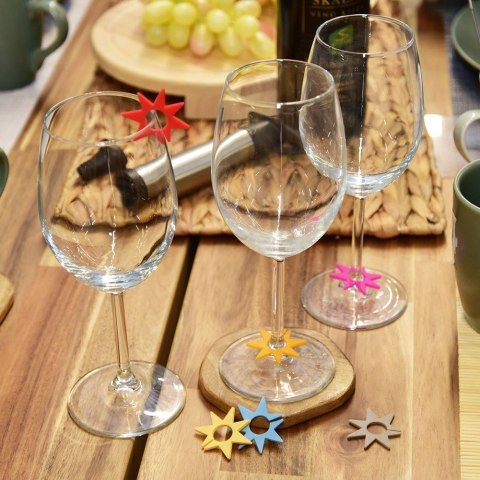 Grupa Orion Sp. z o.o. Znaczniki 8 szt. ORION na Szklanki Kieliszki Silikonowe Gwiazdki