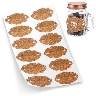 Grupa Orion Sp. z o.o. Etykiety Samoprzylepne na Słoiki ORION 12 szt. Korkowe Chmurki Opisowe