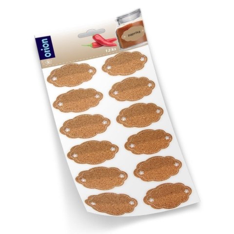Grupa Orion Sp. z o.o. Etykiety Samoprzylepne na Słoiki ORION 12 szt. Korkowe Chmurki Opisowe