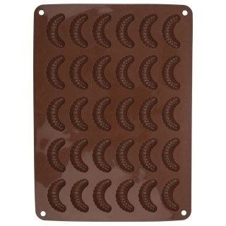 Grupa Orion Sp. z o.o. Forma do Ciastek Silikonowa Pomarańczowa Rogaliki ORION 34,5 x 24,5 x 1,2cm