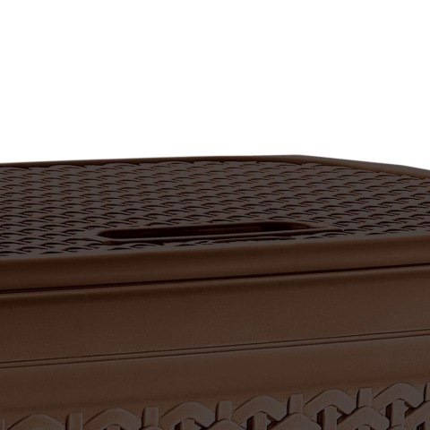 Grupa Orion Sp. z o.o. Kosz na pranie pojemnik łazienkowy na odzież bieliznę z pokrywą 55 l brązowy