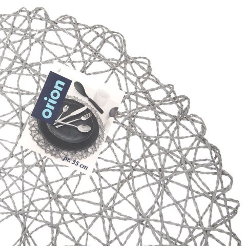 Grupa Orion Sp. z o.o. Podkładka na Stół Okrągła Koronkowa Szara 35 cm ORION Ozdoba Stół