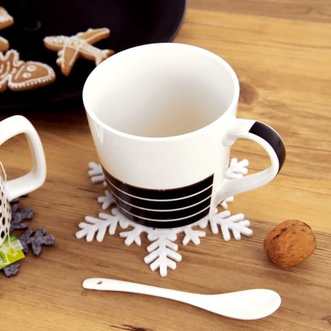 Grupa Orion Sp. z o.o. Podstawki pod Kubek Filcowe Płatek Śniegu 6 szt. 13,5 cm ORION Białe