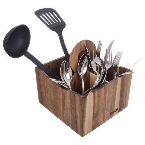 Grupa Orion Sp. z o.o. Stojak na Sztućce Sosy Przyprawy Drewniany Solidny ORION 18,5 x 18,5 x 22cm