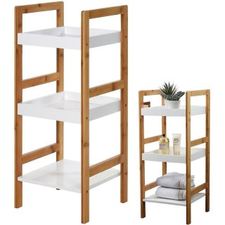 Grupa Orion Sp. z o.o. Regał Łazienkowy Bambusowy 3 Poziomy 30 x 30 x 72 cm Biały BS