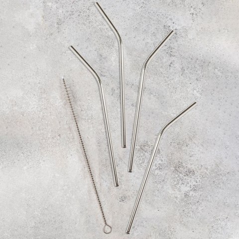 Słomki słomki do napojów stalowe z czyścikiem wielorazowe rurki metalowe ACER 21 cm