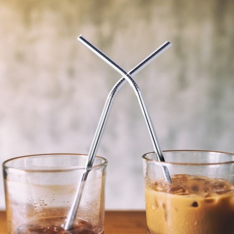 Słomki słomki do napojów stalowe z czyścikiem wielorazowe rurki metalowe ACER 21 cm