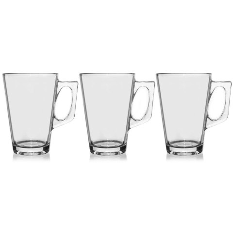 Grupa Orion Sp. z o.o. Szklanki do Kawy Latte Zestaw 3 szt. 240 ml EXCELLENT HOUSEWARE Uchwyt