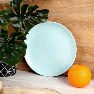 Grupa Orion Sp. z o.o. Talerz Deserowy Ceramiczny Zielony RELIEF 21 cm ORION Pastelowy