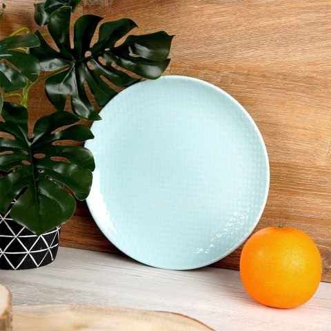 Grupa Orion Sp. z o.o. Talerz Deserowy Ceramiczny Zielony RELIEF 21 cm ORION Pastelowy