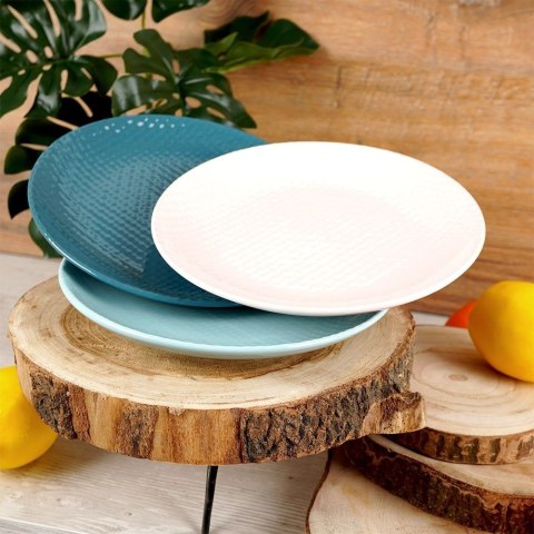Grupa Orion Sp. z o.o. Talerz Deserowy Ceramiczny Zielony RELIEF 21 cm ORION Pastelowy