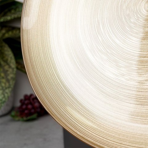 Grupa Orion Sp. z o.o. Talerz Obiadowy Okrągły Płytki Szklany Matowy Złoty VILDE 28 cm