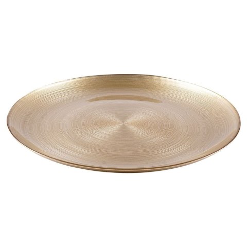 Grupa Orion Sp. z o.o. Talerz Obiadowy Płytki Szklany Złoty Dekoracyjny Ozdobny VILDE 32,5 cm