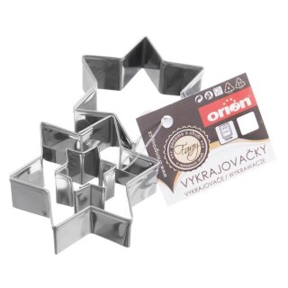 Grupa Orion Sp. z o.o. Zestaw 2 Wykrawaczy do Ciastek Gwiazda 4,5 cm Stal do Zmywarki ORION