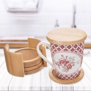 Grupa Orion Sp. z o.o. Podstawki pod Kubek Drewniane z Stojakiem ORION 6 szt.