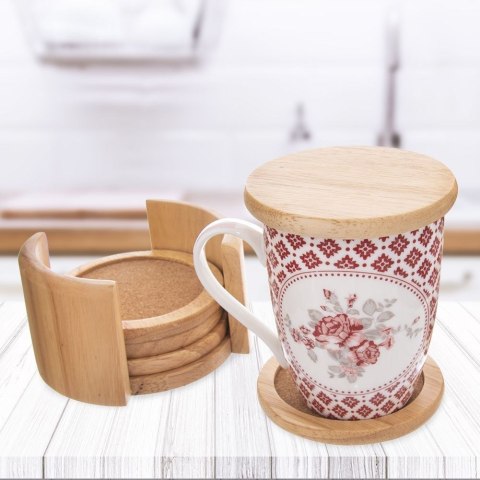 Grupa Orion Sp. z o.o. Podstawki pod Kubek Drewniane z Stojakiem ORION 6 szt.