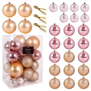 Grupa Orion Sp. z o.o. Zestaw Bombki Choinkowe Świąteczne Różowe Nietłukące Solidne VILDE 26 szt.