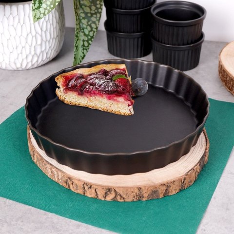 Grupa Orion Sp. z o.o. Forma do tarty okrągła porcelanowa czarna 25 cm
