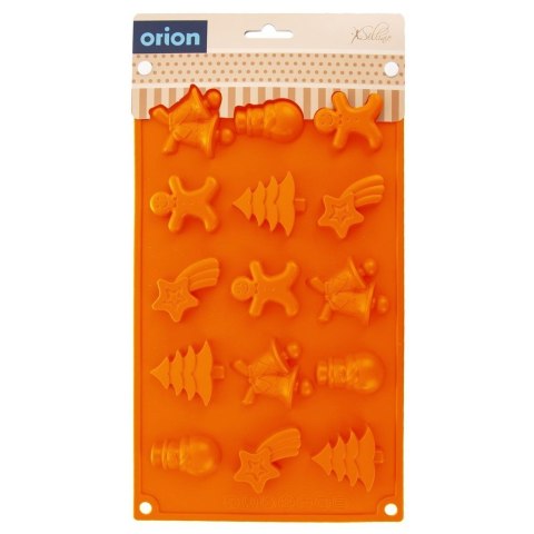 Grupa Orion Sp. z o.o. Forma do Pieczenia 15 Ciastek Świąteczna Silikonowa Solidna ORION 29 x 17cm