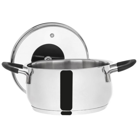 Grupa Orion Sp. z o.o. Garnek Stalowy 2,6 L ORION DALIE 18 cm Silikon Pokrywka Indukcja