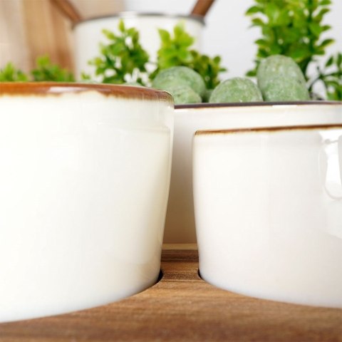 Grupa Orion Sp. z o.o. Zestaw Miseczki na Przekąski Ceramiczne na Tacy EXCELLENT HOUSEWARE 3 szt.
