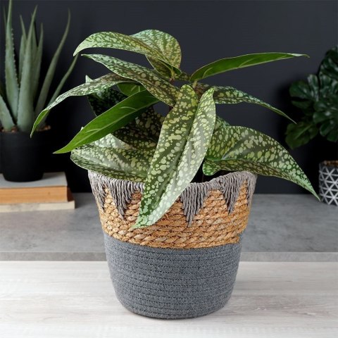 Grupa Orion Sp. z o.o. Osłonka na doniczkę wiklinowa szara 24,5x20 cm