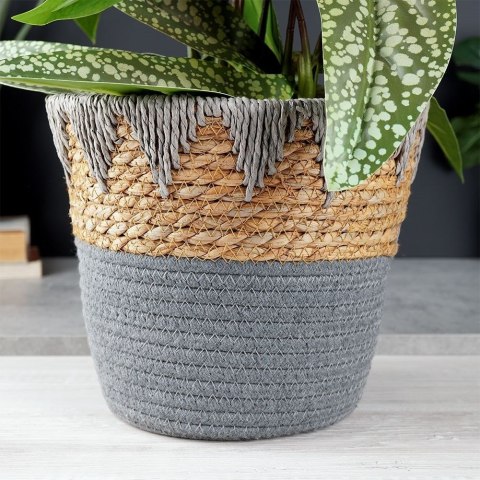 Grupa Orion Sp. z o.o. Osłonka na doniczkę wiklinowa szara 24,5x20 cm