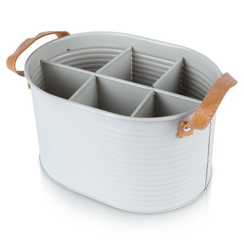 Grupa Orion Sp. z o.o. Skrzynka Organizer Stojak na Butelki Metalowa Szara HOME STYLING 25,5x18cm