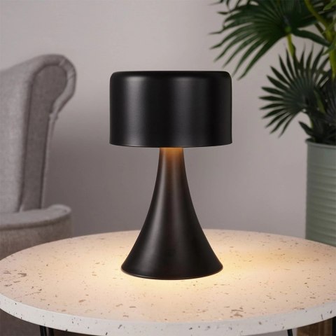 Vilde Lampka nocna LED metalowa czarna bezprzewodowa 20,5 cm