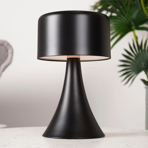 Vilde Lampka nocna LED metalowa czarna bezprzewodowa 20,5 cm