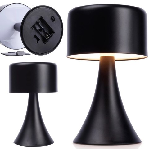 Vilde Lampka nocna LED metalowa czarna bezprzewodowa 20,5 cm