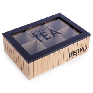Grupa Orion Sp. z o.o. Organizer na Herbatę Drewniany 6 Komór VILDE Zamykany LOFT 24 x 16 cm