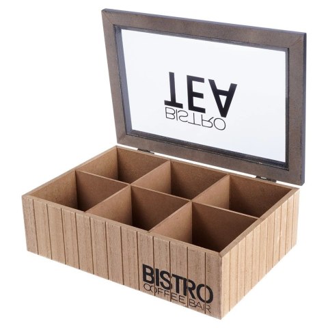 Grupa Orion Sp. z o.o. Organizer na Herbatę Drewniany 6 Komór VILDE Zamykany LOFT 24 x 16 cm