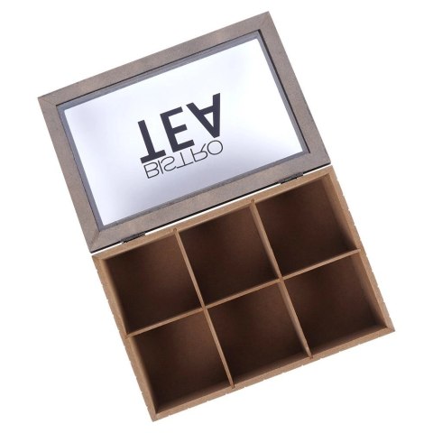 Grupa Orion Sp. z o.o. Organizer na Herbatę Drewniany 6 Komór VILDE Zamykany LOFT 24 x 16 cm