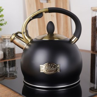 Grupa Orion Sp. z o.o. Czajnik na Gaz Indukcja z Gwizdkiem Stalowy Czarny Solidny Trwały VILDE 3l