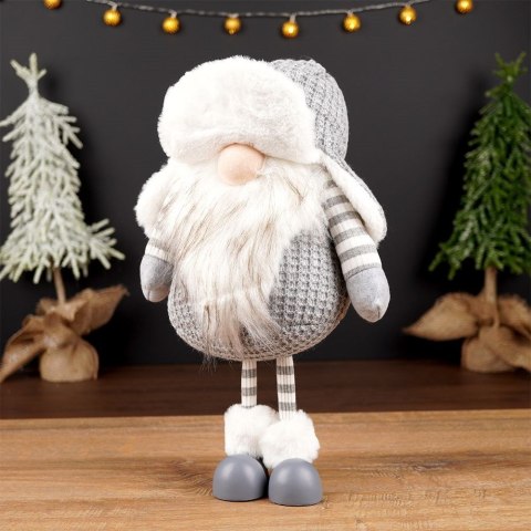 Grupa Orion Sp. z o.o. Figurka Świąteczna Krasnal Stojący VILDE Szary 39 cm Poliester Dekoracyjny
