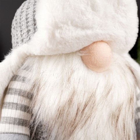 Grupa Orion Sp. z o.o. Figurka Świąteczna Krasnal Stojący VILDE Szary 39 cm Poliester Dekoracyjny