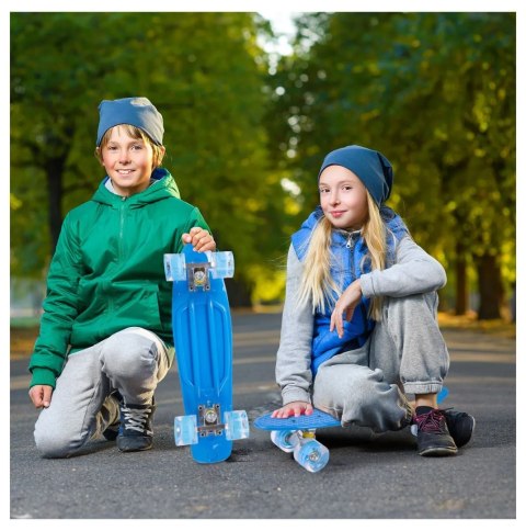 MalPlay Deskorolka Fiszka Deska dla Dzieci Świecące Kółka Kauczukowe MALPLAY Blue