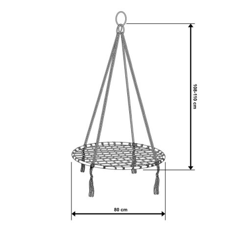 ROYOKAMP Huśtawka Bocianie Gniazdo Hamak Wiszący Ogrodowy Czarny ROYOKAMP 80 cm