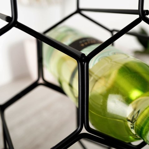 Grupa Orion Sp. z o.o. Stojak na Wino Metalowy Czarny 6 Butelek VILDE 29,5x28,5 cm