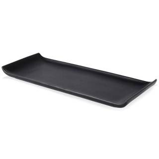 Grupa Orion Sp. z o.o. Talerz na przekąski ceramiczny czarny 34,5x13,5x3 cm