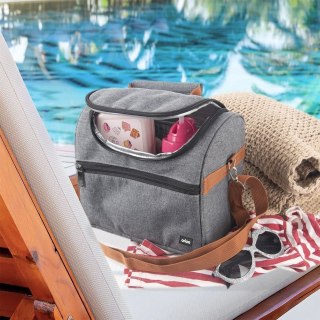Grupa Orion Sp. z o.o. Torba Termiczna Plażowa na Lunch Jedzenie Śniadaniowa Szara ORION 5,5 L