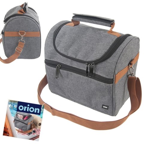 Grupa Orion Sp. z o.o. Torba Termiczna Plażowa na Lunch Jedzenie Śniadaniowa Szara ORION 5,5 L