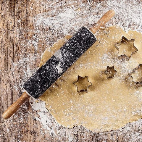 Grupa Orion Sp. z o.o. Wałek do Ciasta Metalowy Obrotowy 46 cm ORION Nieprzywierająca Powłoka