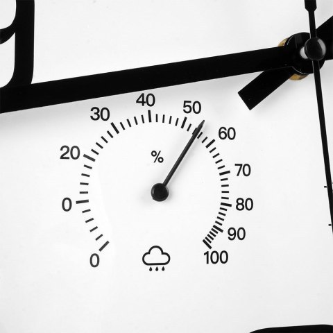 Grupa Orion Sp. z o.o. Zegar Ścienny Biały z Termometrem Higrometrem na Ścianę VILDE 30 cm