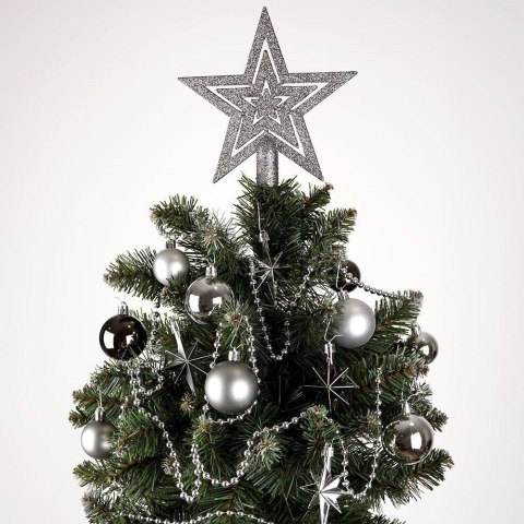 Grupa Orion Sp. z o.o. Zestaw bombek na choinkę bombki nietłukące choinkowe świąteczne srebrne komplet 45 sztuk