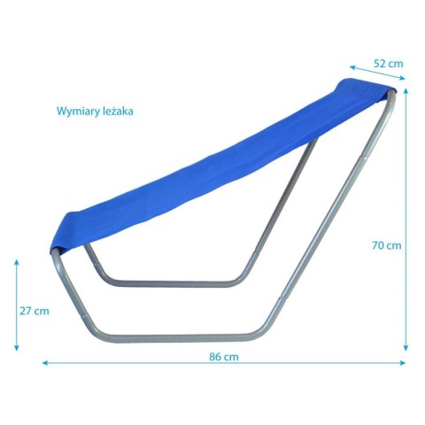 ENERO CAMP Zestaw Leżak Ogrodowy Plażowy Składany + Torba Solidny ENERO 52x86x68,5 cm